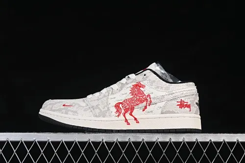 All categories Air Jordan Jordan series basketball shoes Air Jordan 1 Low High-end customized low-top sneakers Air Jordan 1 Low AJ1 Joe 1 Year of the Horse limited edition Dragon Horse Spirit High-end customized low-top retro basketball shoes FC7688-200